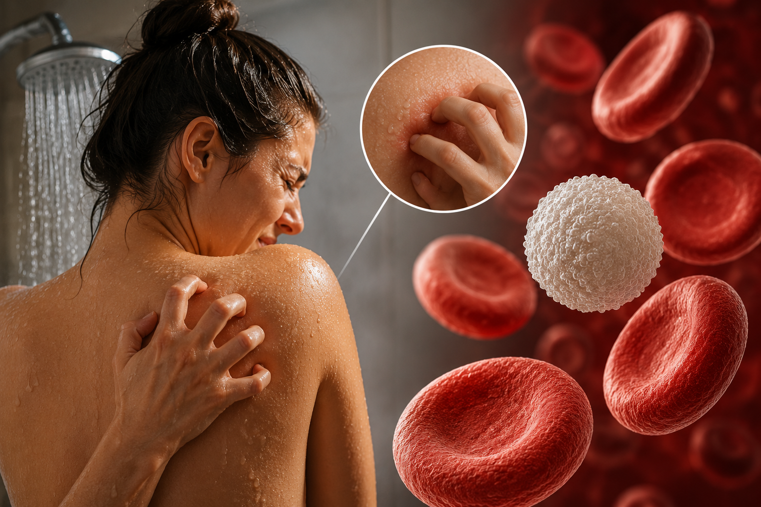 Estudo revela que coceira após o banho surge antes do diagnóstico de doença rara no sangue