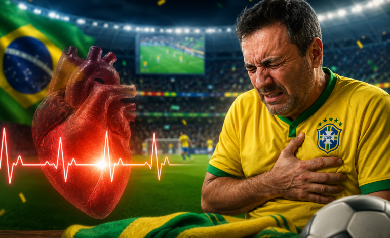 Alerta na Copa: Infartos sobem 16% em dias de jogos da Seleção Brasileira, diz estudo