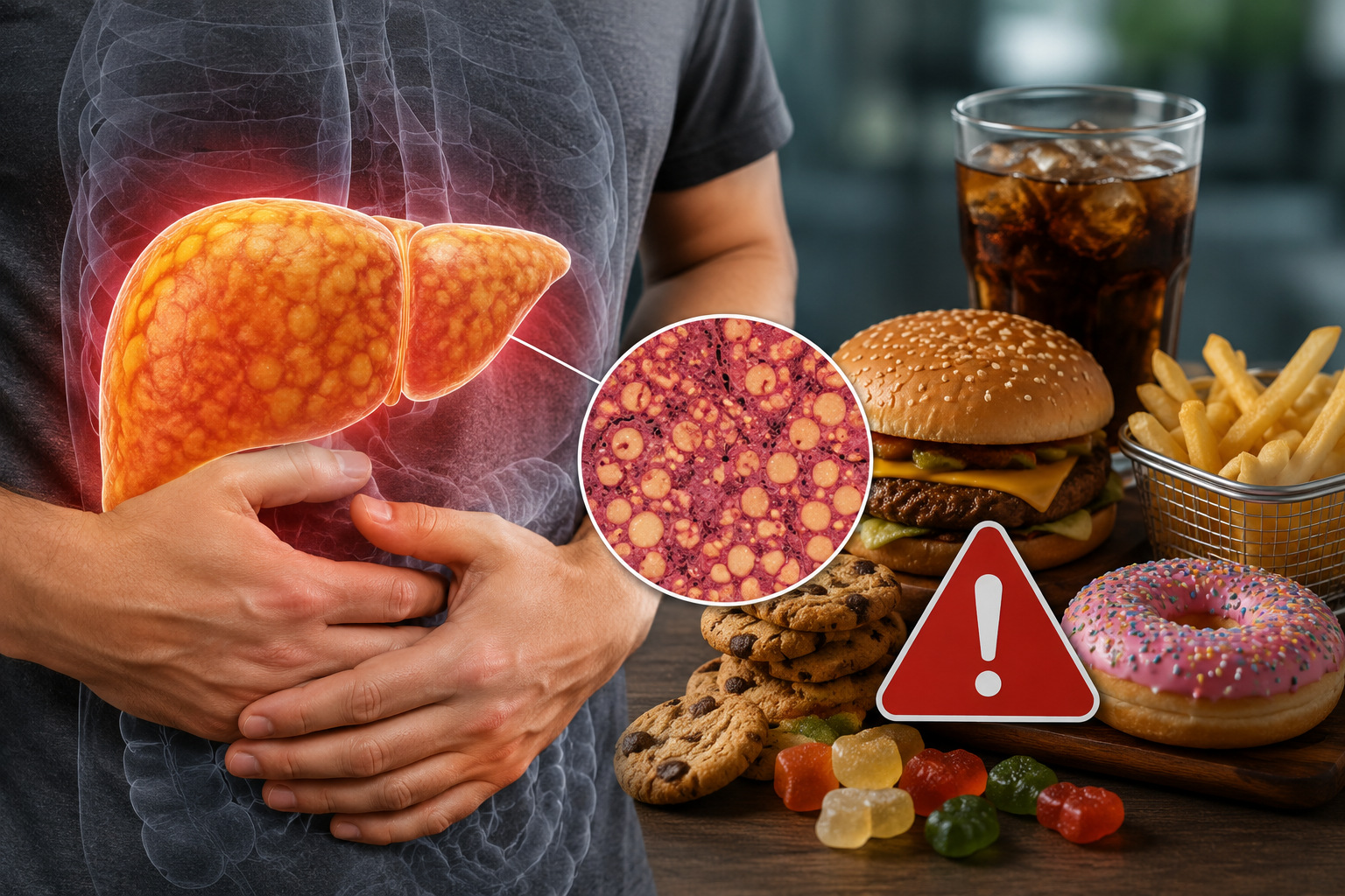 A gordura do fígado não vem da gordura da comida: entenda o que é que você come que pode te levar a esse problema